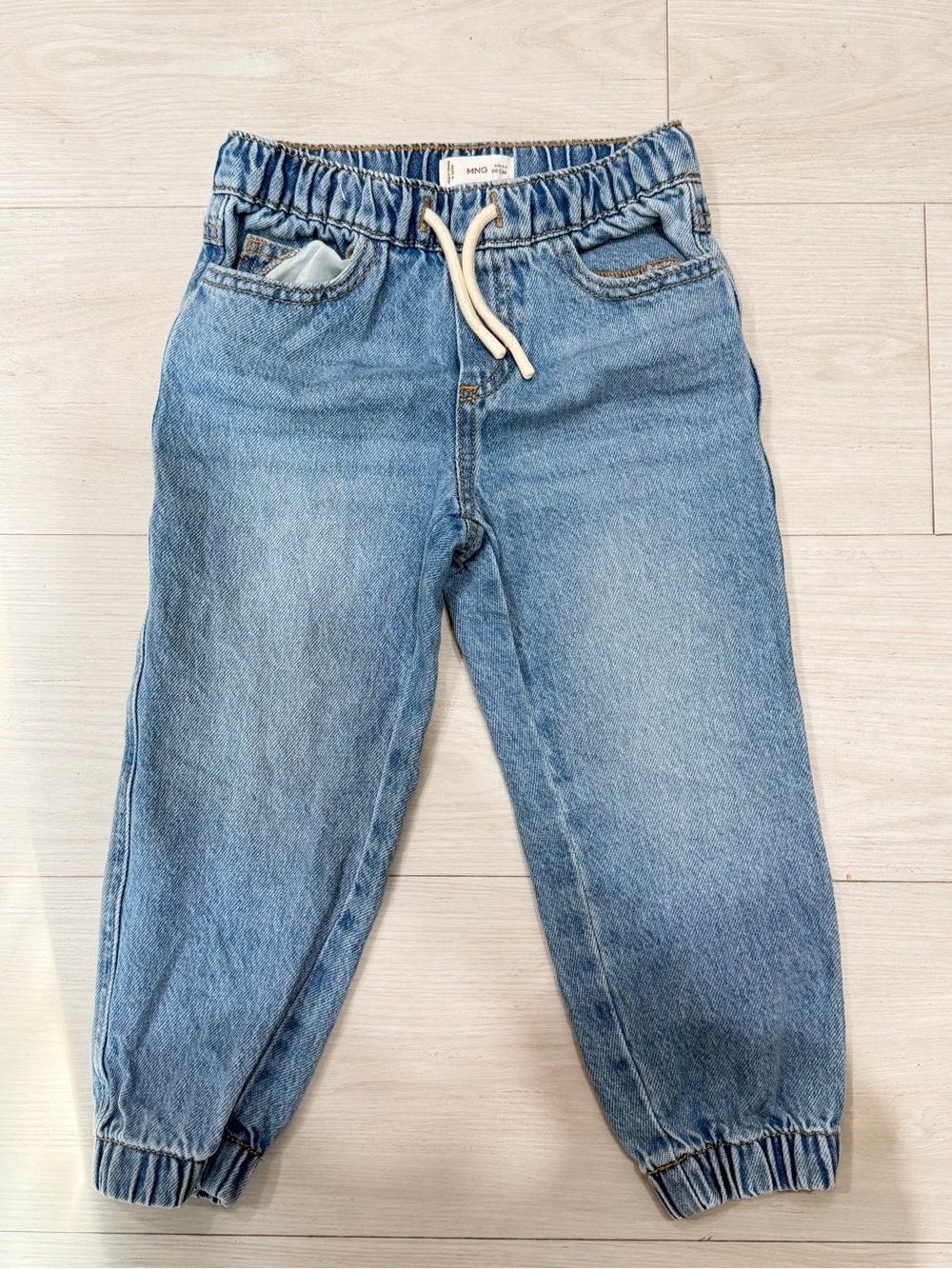 MNGO  Blue Denim Jogger Pants for Kids